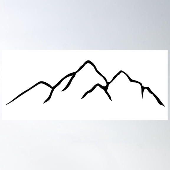Mountain Range Outline Poster Wall Art, Modern Wall Decor, 8x12 UNFRAMED