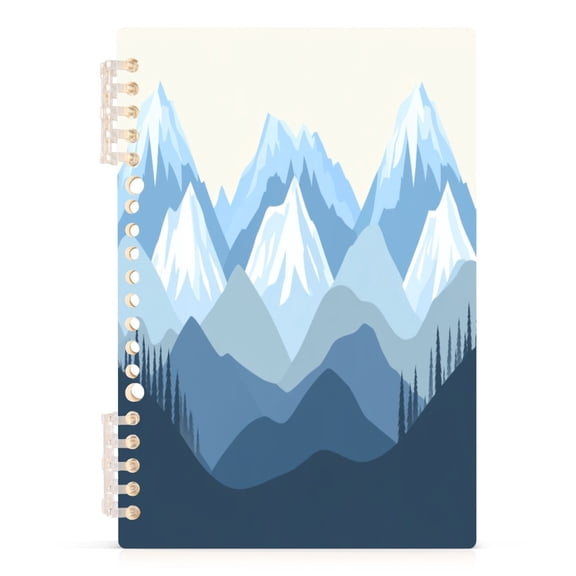 Mountain Range Silhouette A5 8.3x5.7in PP Notebook, Adjustable Rings, 60 Sheets, Diary or Journey Note