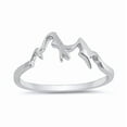 thumbnail image 1 of Mountain Range Snow Caps Outdoor Hiking Ring 925 Sterling Silver Stackable Stacking Band Women Rings, 1 of 3