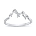 thumbnail image 1 of Mountain Range Snow Caps Outdoor Hiking Ring 925 Sterling Silver Stackable Stacking Band Women Rings, 1 of 3
