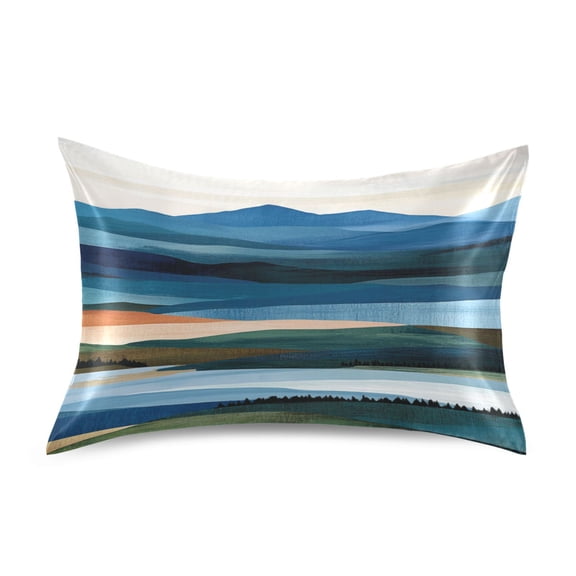 Mountain Range Standard Size Satin Pillowcase 20''x26'' Double-Sided Print Soft Wrinkle Resistant