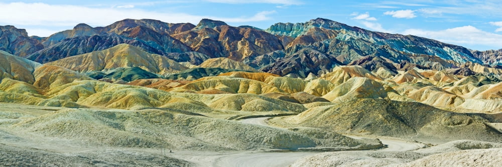 Mountain Range Twenty Mule-Team Canyon Death Valley Death Valley National Park California USA Canvas Art - Panoramic Images (27 x 9)