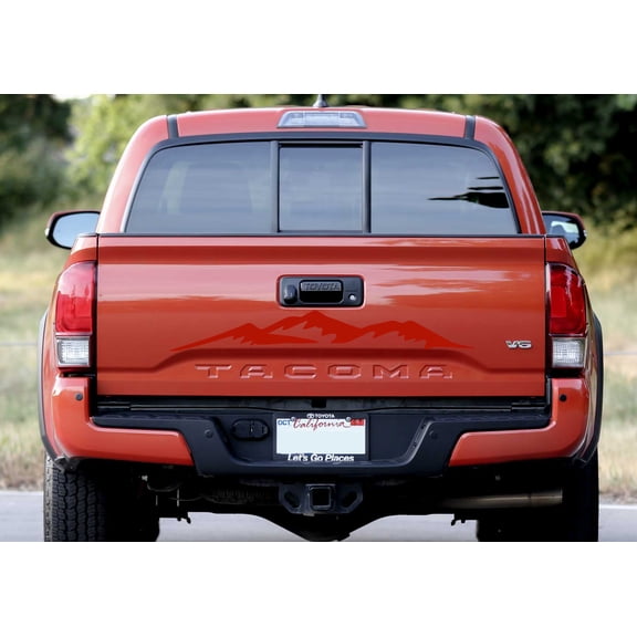 Mountain Range VINYL decal for Toyota Tacoma tailgate Truck and others. 38"x5". (RED)