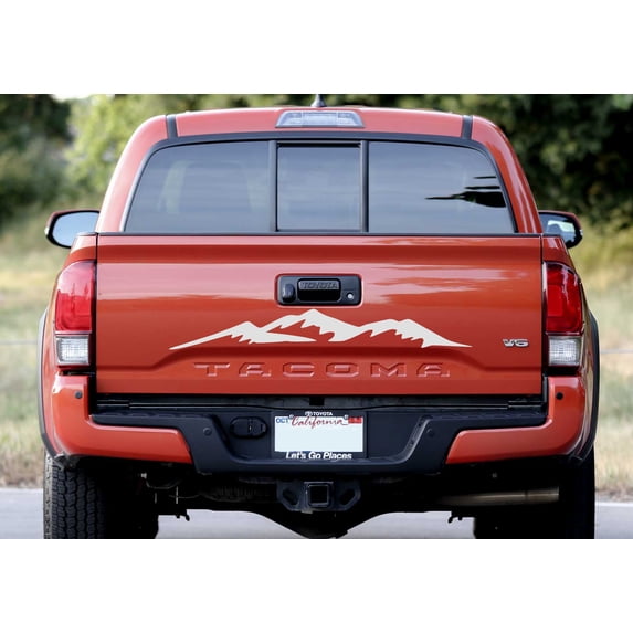 Mountain Range VINYL decal for Toyota Tacoma tailgate Truck and others. 38"x5". (WHITE)