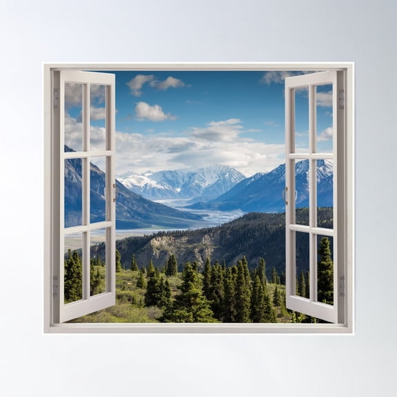 Mountain Range View From Your Window Poster Wall Art, Modern Wall Decor, 12x18 UNFRAMED