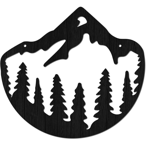 Mountain Range View Wood Wall Art Forest Wood Sign Hanging Tree Wall Decor Wooden Cutout Hollowed Hanging Plaque Rustic Farmhouse for Home Living Room Bedroom Cabin Office 11.81 x 9.84 Inch for DIY