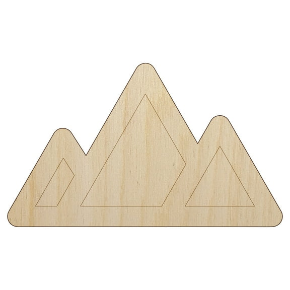 Mountain Range Wood Shape Unfinished Piece Cutout Craft DIY Projects - 4.70 Inch Size - 1/4 Inch Thick