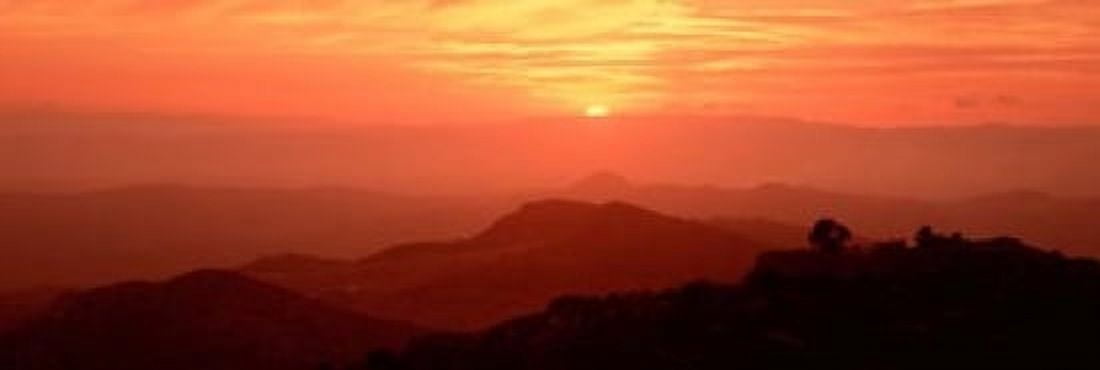 Mountain Range at Sunrise Tuscany Italy Canvas Art - Panoramic Images (36 x 12)