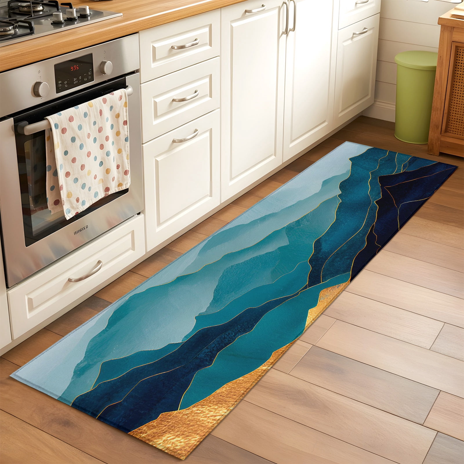 Mountain Rectangle Area Rug 2x6ft Golden River Nature Peak Modern ...