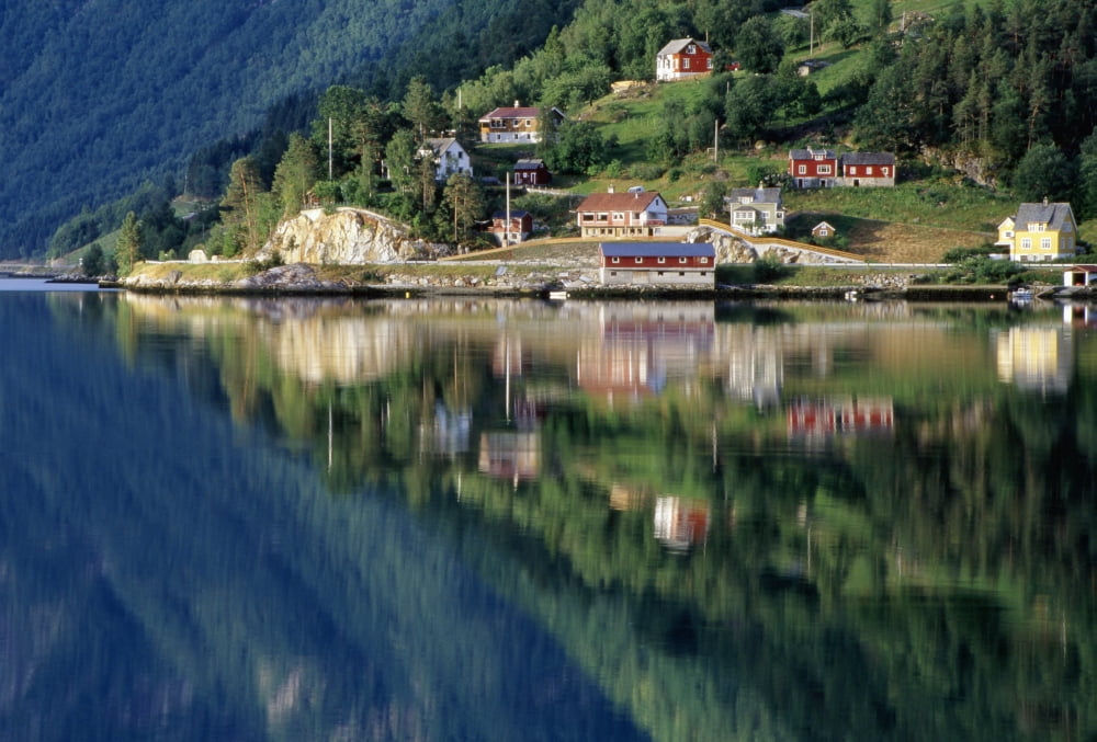 Mountain Reflected In Lake Canvas Art - Chris Coe Design Pics (36 x 24)