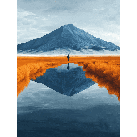 Mountain Reflection Canvas Print/Wall Art Suitable for Living Room Study and Hotel Decoration.