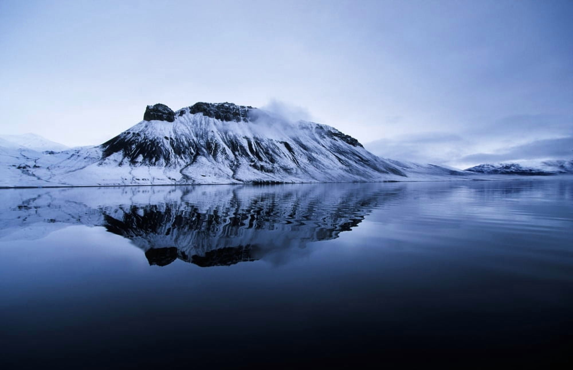 Mountain Reflection Grise Fiord Nunavut Canvas Art - Robert Postma Design Pics (36 x 24)