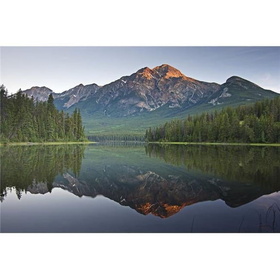 Mountain Reflection Pyramid Mountain Jasper Alberta Canada Poster Print by Robert Brown - 36 x 24 - Large