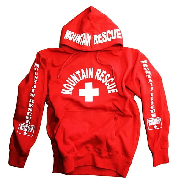 Mountain Rescue Hoodie Sweatshirt Red Medium