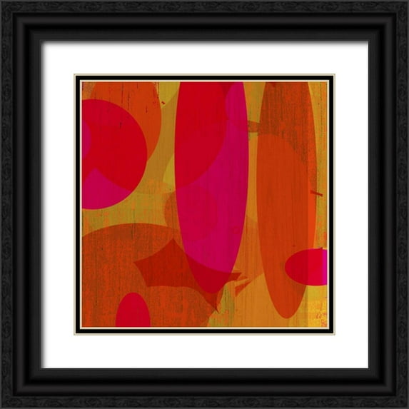 Mountain, Ricki 12x12 Black Ornate Wood Framed with Double Matting Museum Art Print Titled - Warm Ellipses II