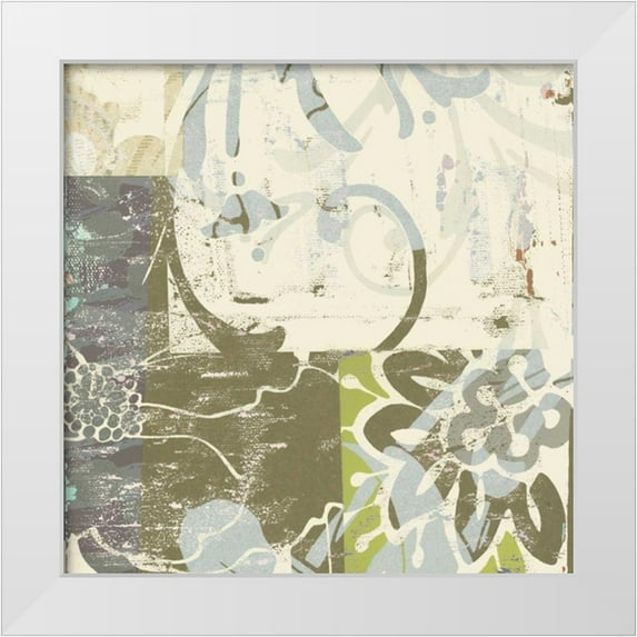 Mountain, Ricki 12x12 White Modern Wood Framed Museum Art Print Titled - Floral Swhirls II