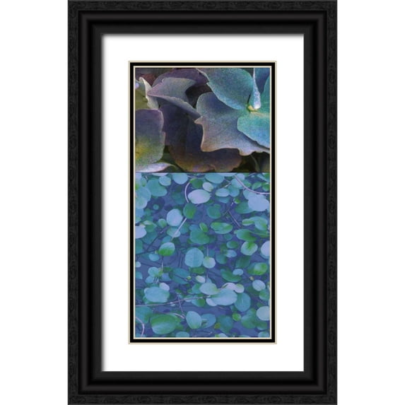 Mountain, Ricki 14x24 Black Ornate Wood Framed with Double Matting Museum Art Print Titled - Hydrangea Mix II