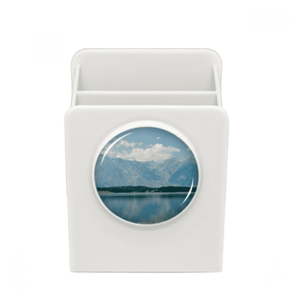 Mountain River Forest Reflection Sky Cloud Desk Pencil Holder Cup Pen Organizer