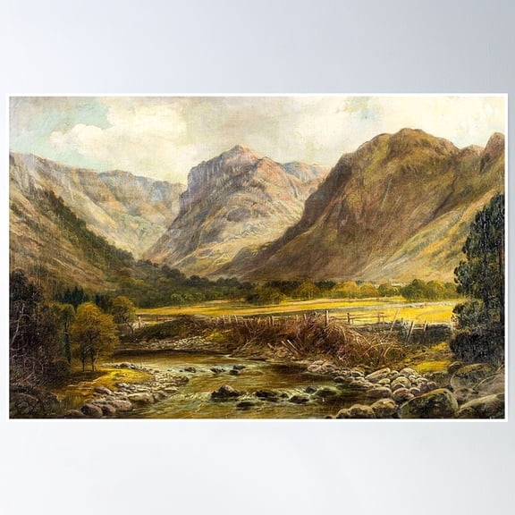 Mountain River Landscape In The U.K Poster Wall Art, Modern Wall Decor, 16x24 UNFRAMED