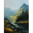 thumbnail image 1 of Mountain River Oil Painting Canvas Print, Suitable for Living Room, Bedroom, Dining Room, Office, Cabin Decor, 1 of 8