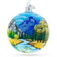 thumbnail image 1 of Mountain River Painting Glass Ball Christmas Ornament 4 Inches, 1 of 4