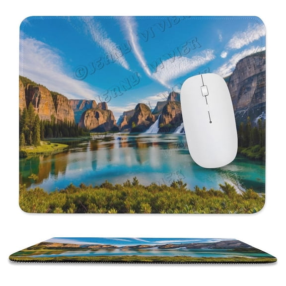 Mountain River Printed Mouse Pad, 10"x12", Gaming Mouse Mat/Pad, Stitched Edges, Non Shrinking Cloth Surface, Machine Washable