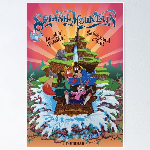 Mountain River Splash Scenic Vintage Style Wall Art Poster UNFRAMED PAPER POSTER