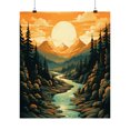 thumbnail image 1 of Mountain, River and Sunset view Matte Vertical Posters, 1 of 8