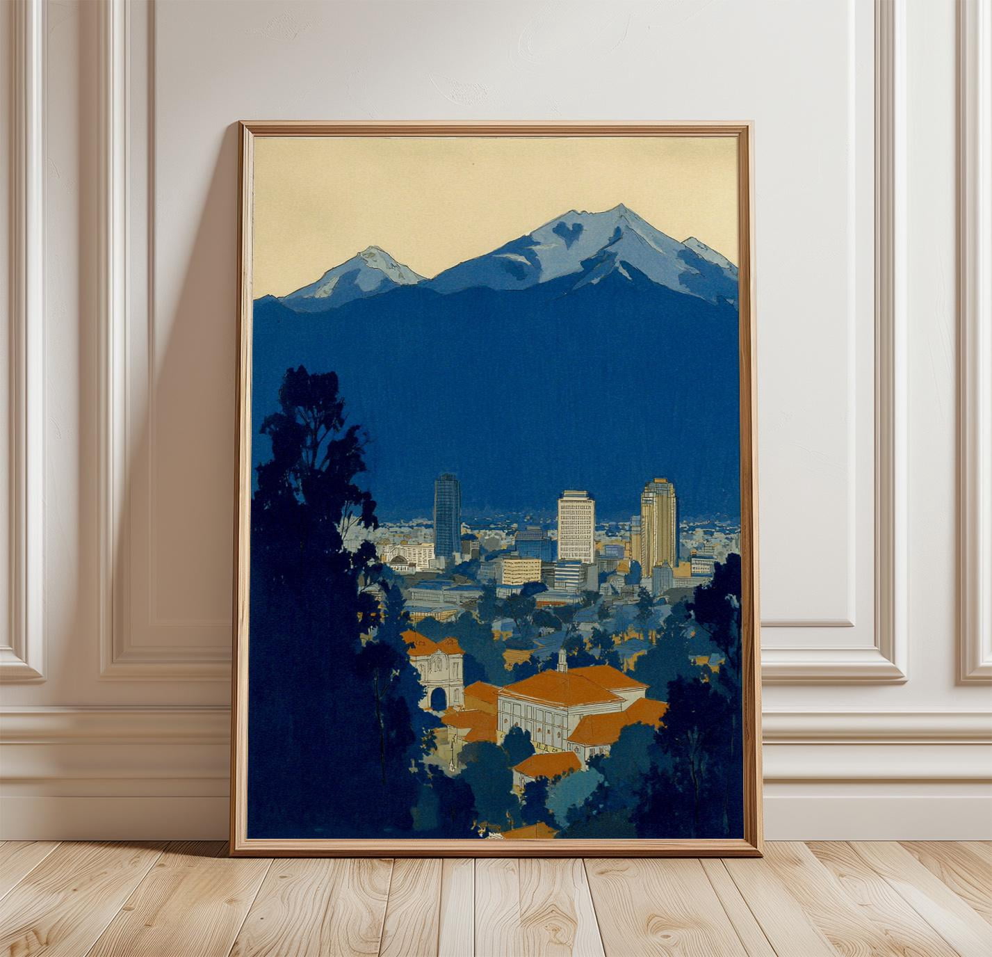 Andes Flashcard Mountain Santiago Chile Skyline Andes Travel Classic Poster , Poster ...