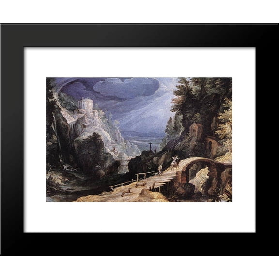 Mountain Scene 20x24 Framed Art Print by Paul Bril