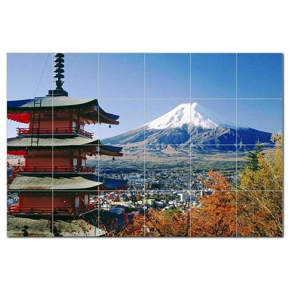 Mountain Scene Ceramic Tile Mural Kitchen Backsplash Bathroom Shower, 405601-S64