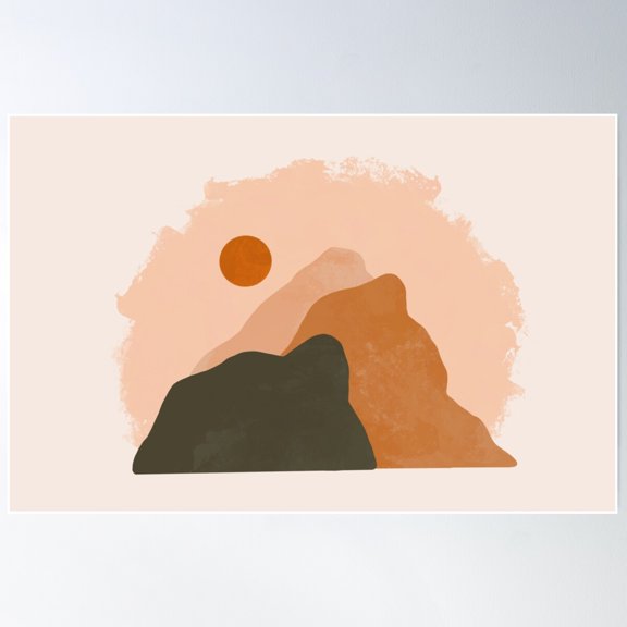 Mountain Scene Poster Wall Art, Modern Wall Decor For Living Room Bedroom, 8x12 UNFRAMED