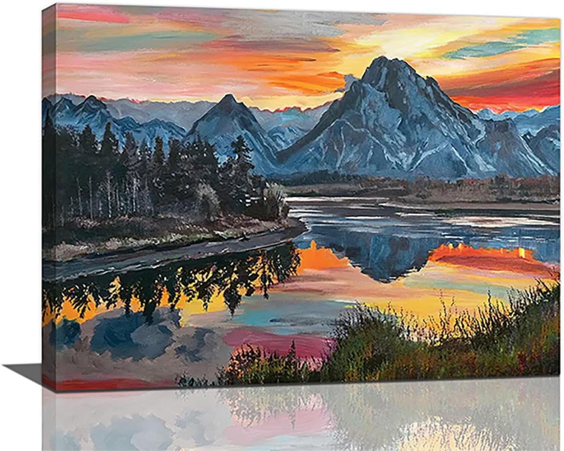 Mountain Scenery Pictures Wall Art Lake Nature Wall Decor Mountain Lake
