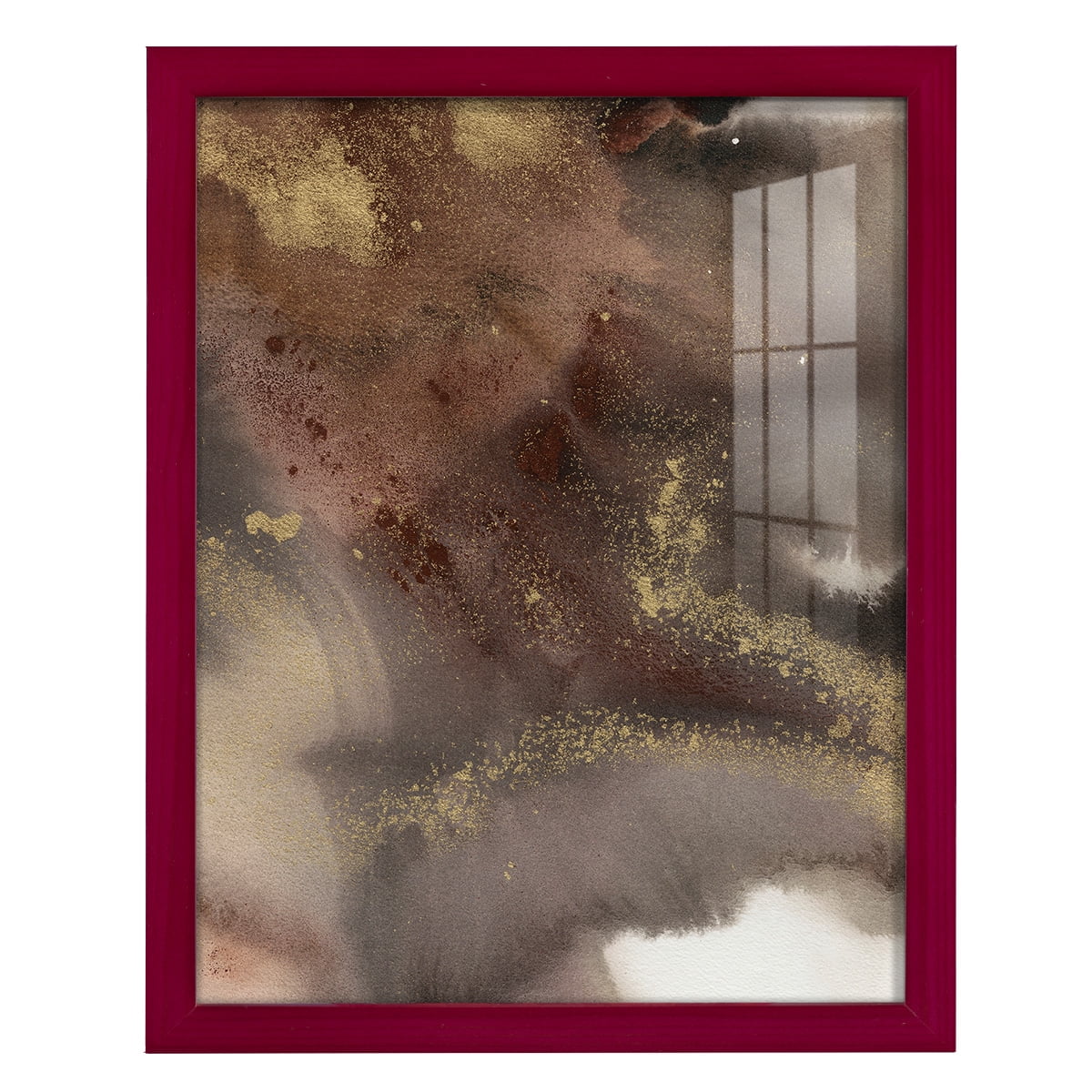 Mountain Seasons IV - Framed Print w/glass - Cherry Red