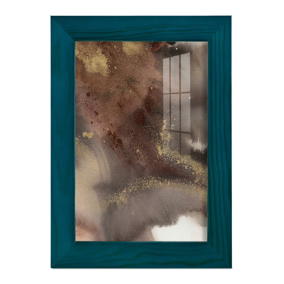 Mountain Seasons IV - Framed Print w/glass - Ocean Blue