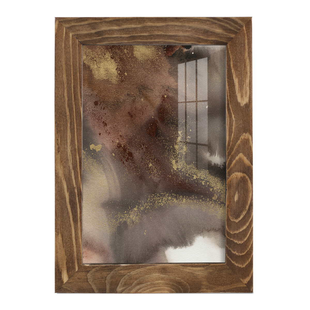 Mountain Seasons IV - Framed Print w/glass - Walnut