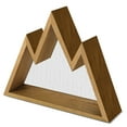 thumbnail image 1 of Mountain Shelf Wall Floating Shelves, Woodland Rustic Nursery Decor Display For Home, Bedroom, Office, Cabin, Crystal, Photo, Plants, Ski Hiking Triangle Shelf with Geometric Metal Wire, 1 of 7