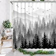thumbnail image 1 of Mountain Shower Curtain Misty Forest Tree Foggy Shower Curtain for Bathroom with Hooks Cool Nature Scenery Landscape Bathtub Decor 72 inch Design Art Shower Curtain Waterproof Fabric, 1 of 5