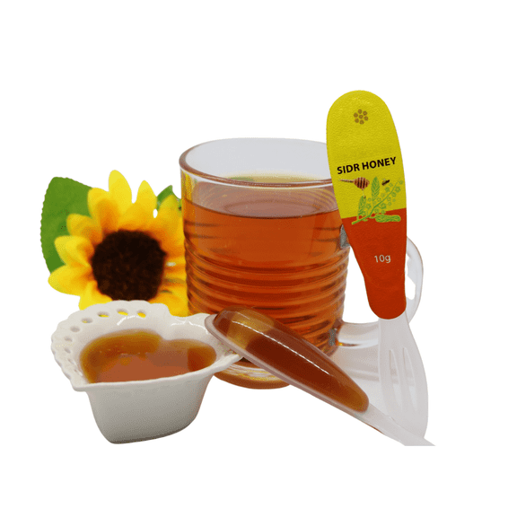 Mountain Sidr Liquid Honey Spoons 160g (Pack of 16 x 10g), 100% Natural Unheated, Unfiltered, Unpasteurized Raw Honey Spoons for Coffee, Tea and Snacks