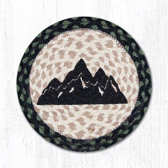 Mountain Silhouette Printed Swatch Round Rug, 10 x 10 in.