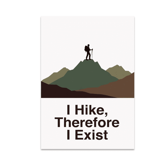 Mountain Silhouette Wall Art - Hiking Enthusiast - 13x19 Poster Print