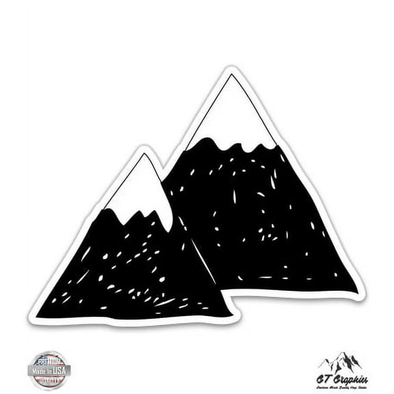 Mountain Sketch - 3" Vinyl Sticker - For Car Laptop I-Pad Phone Helmet Hard Hat - Waterproof Decal