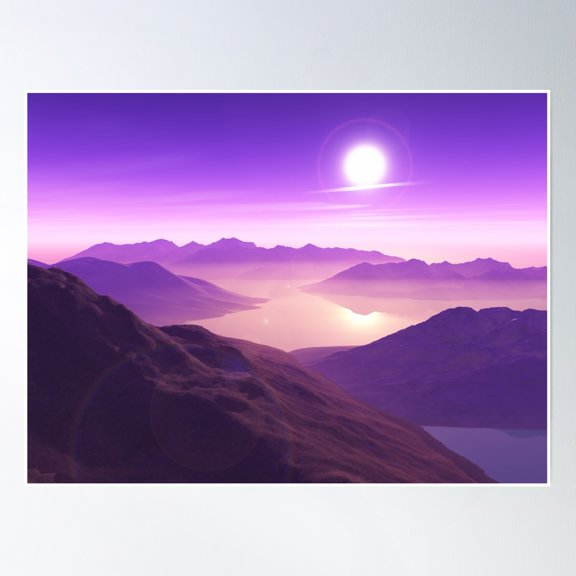 Mountain Sky Landscape Poster Wall Art, Modern Wall Decor, 8x12 UNFRAMED