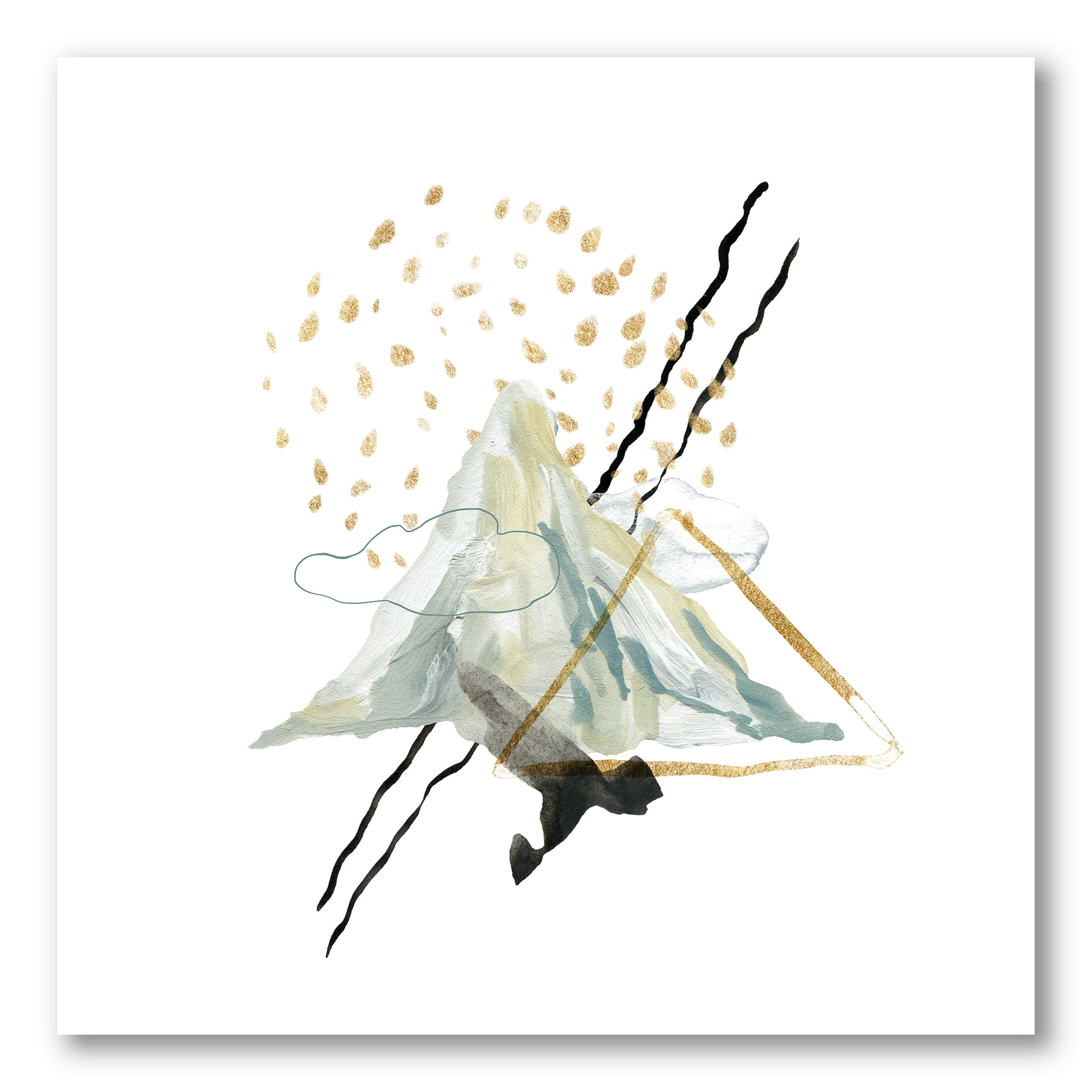 Mountain Sky With Gouache Of Abstract Landscape 30 in x 30 in Painting Canvas Art Print, by Designart