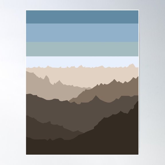 Mountain Skyline Poster Wall Art, Modern Wall Decor For Living Room Bedroom, 24x36 UNFRAMED