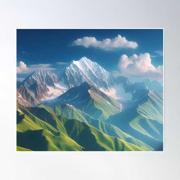 Mountain Slopes Poster Wall Art, Modern Wall Decor, 12x18 UNFRAMED