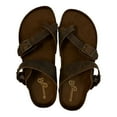 thumbnail image 1 of Mountain Sole Women's Easy Slip-On Two Loop Design Leather Sandals (Brown, 6), 1 of 6