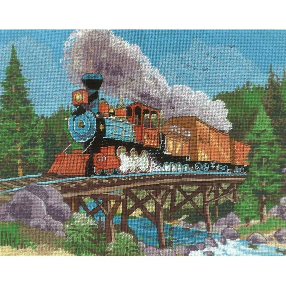 MCG Textiles 30930 Gold Collection Counted Cross Stitch Kit, Mountain Steam Horse Multi-Colored