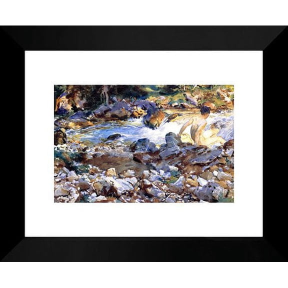 Mountain Stream 20x24 Framed Art Print by Sargent, John Singer