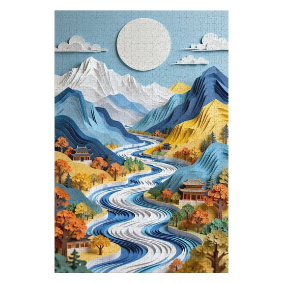 Mountain Stream 500 Piece Jigsaw Puzzle for Adults, Peaceful Nature Scene Puzzle for Relaxing Evenings, Home Decor and Family DIY Puzzle Activity